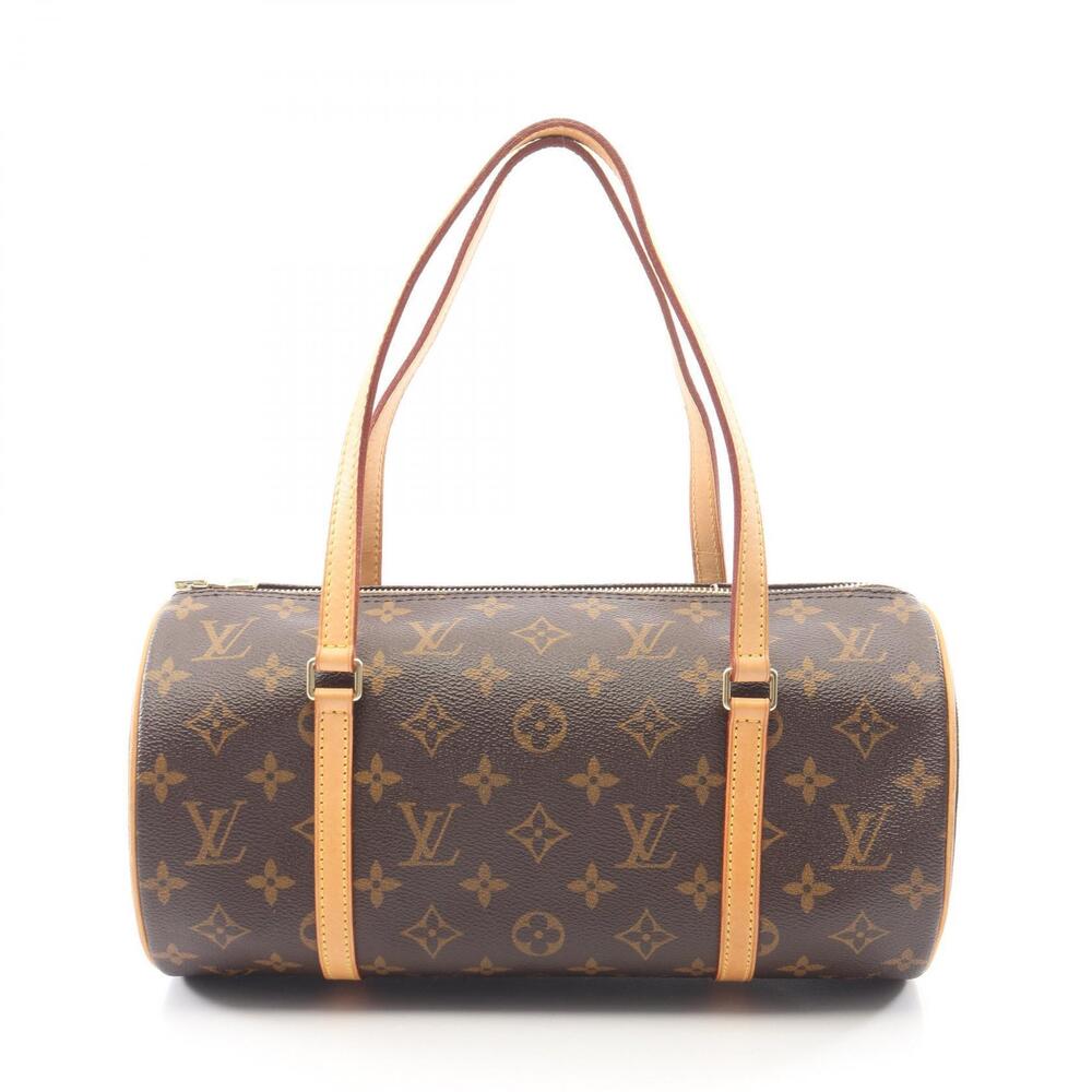 Louis Vuitton Papillon Monogram Top Handle Bag Canvas Leather Brown